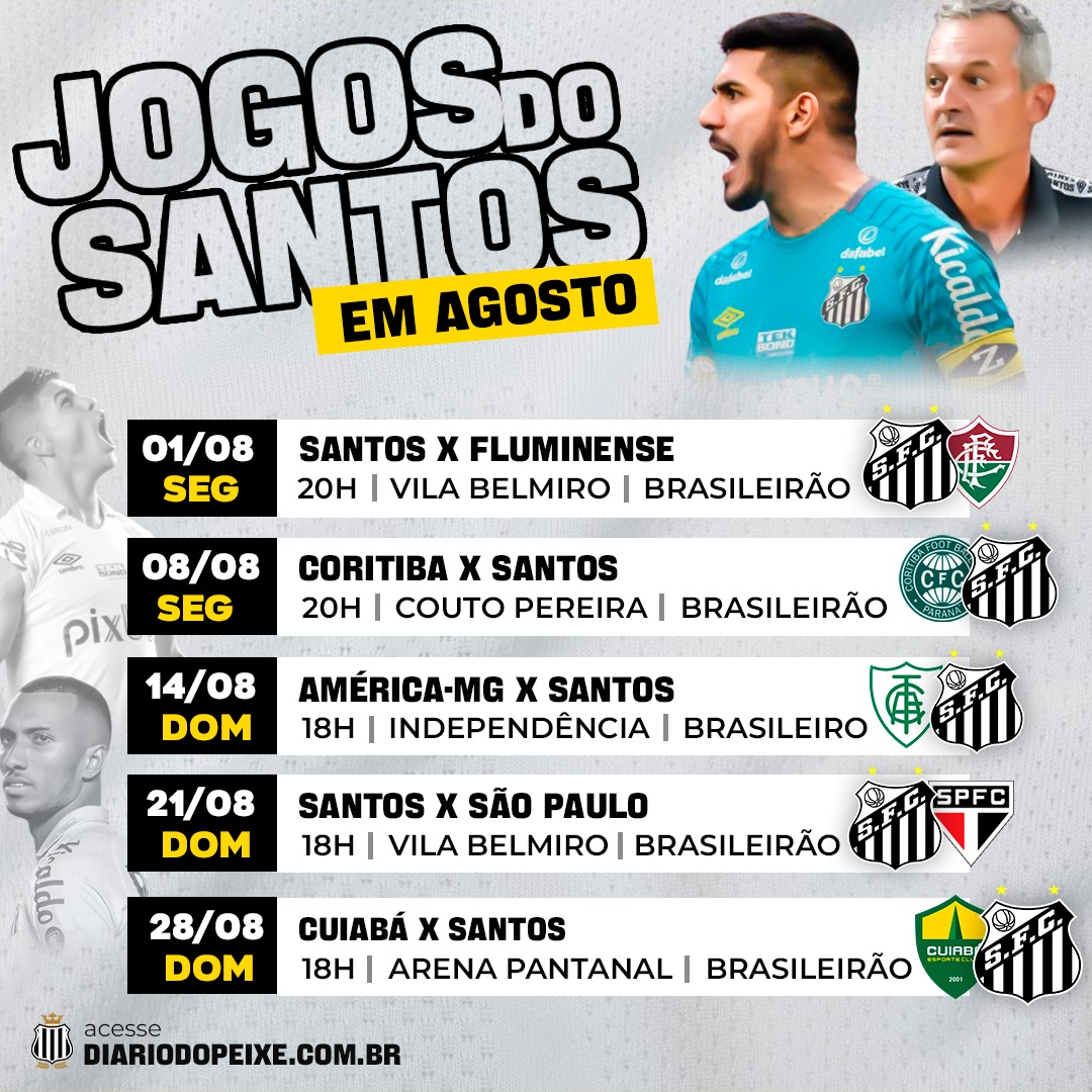 Agenda: Confira todos os jogos do Santos no mês de junho - Diário do Peixe