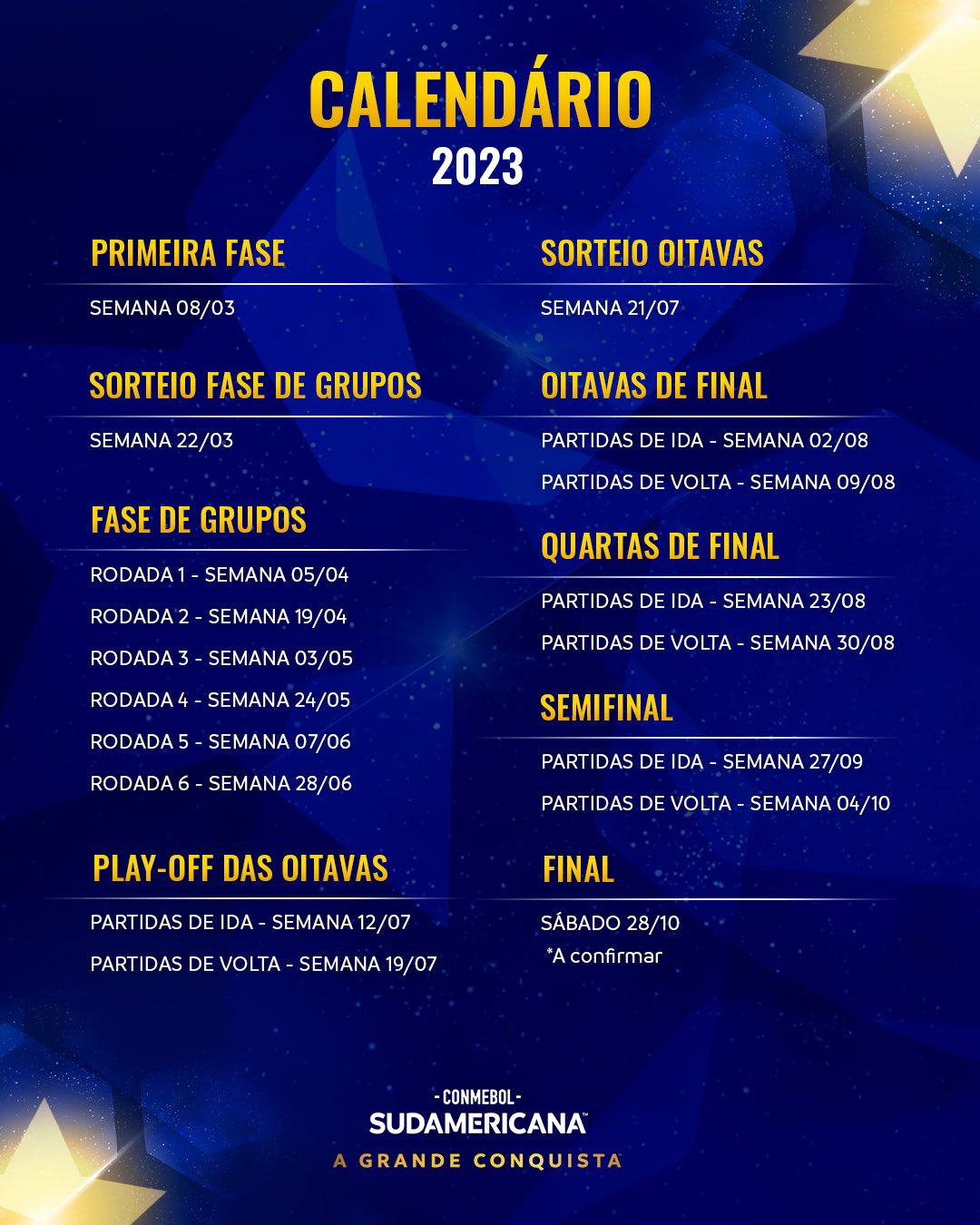 Conmebol divulga calendário da Copa Libertadores de 2023