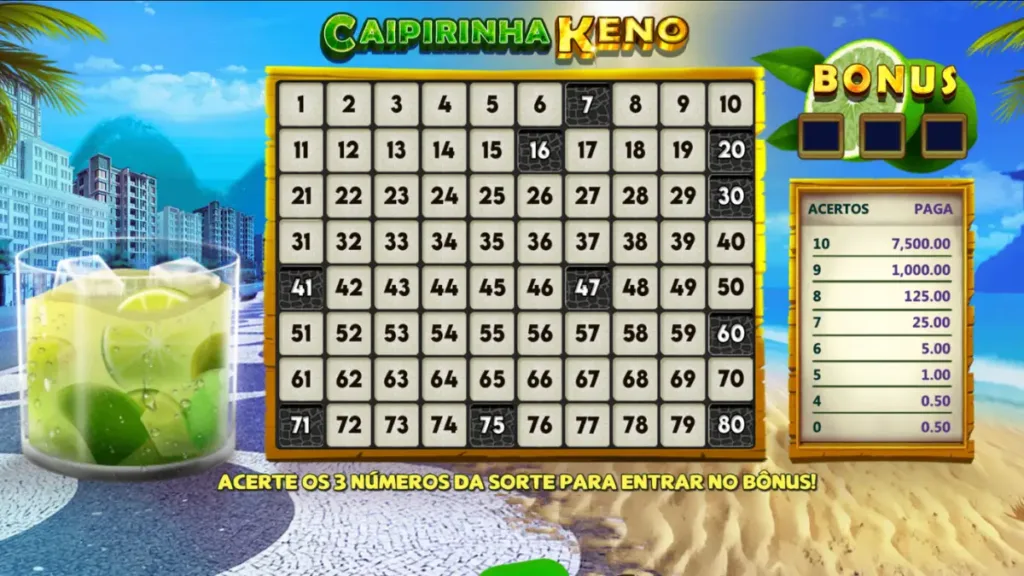 Como jogar Keno online grátis?