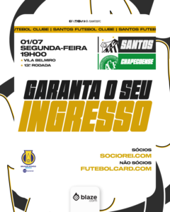 Santos abre a venda de ingressos para jogo contra a Chapecoense