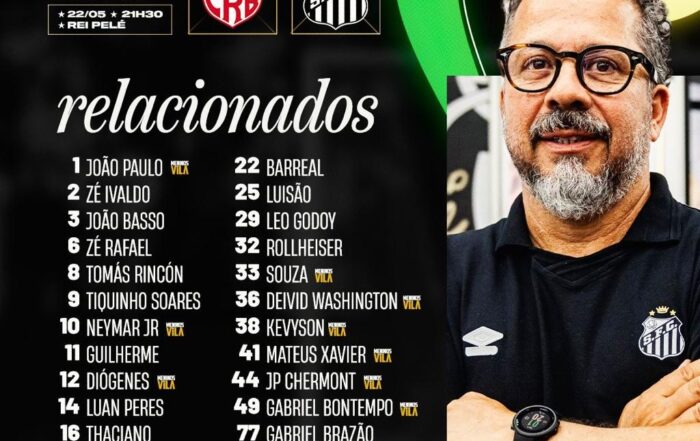 Santos divulga relacionados para decisão contra o CRB na Copa do Brasil ...