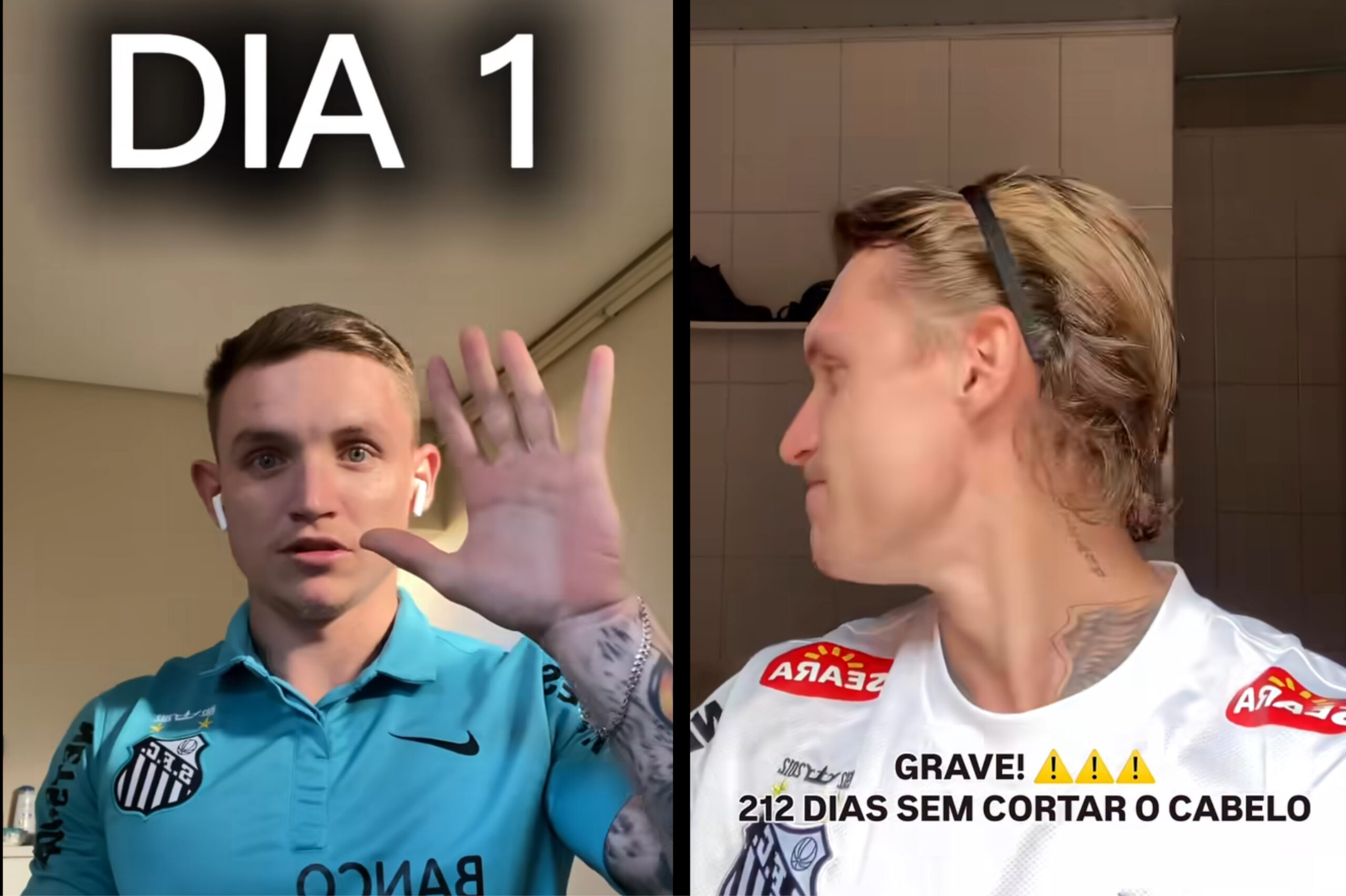 Torcedor do Santos faz promessa de só cortar o cabelo após cinco vitórias seguidas do Peixe