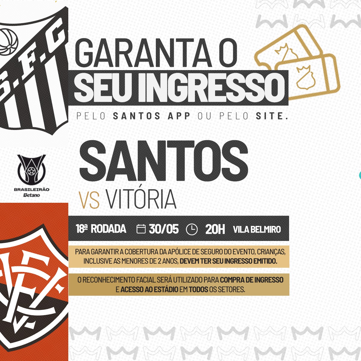 Santos terá ingressos a partir de R$ 5 aos sócios para jogo contra o Vitória