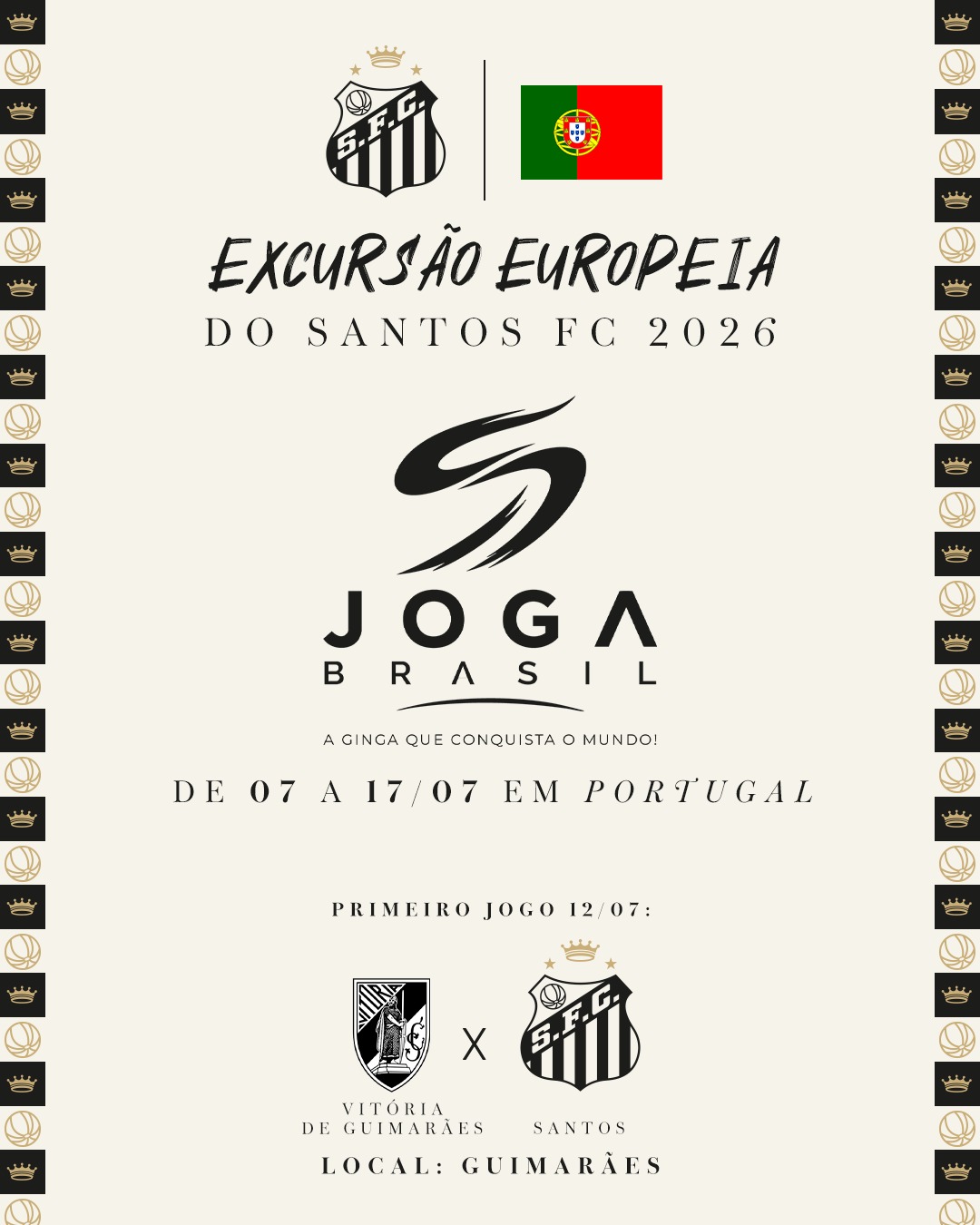Santos oficializa excursão para Portugal e amistoso contra o Vitória de Guimarães