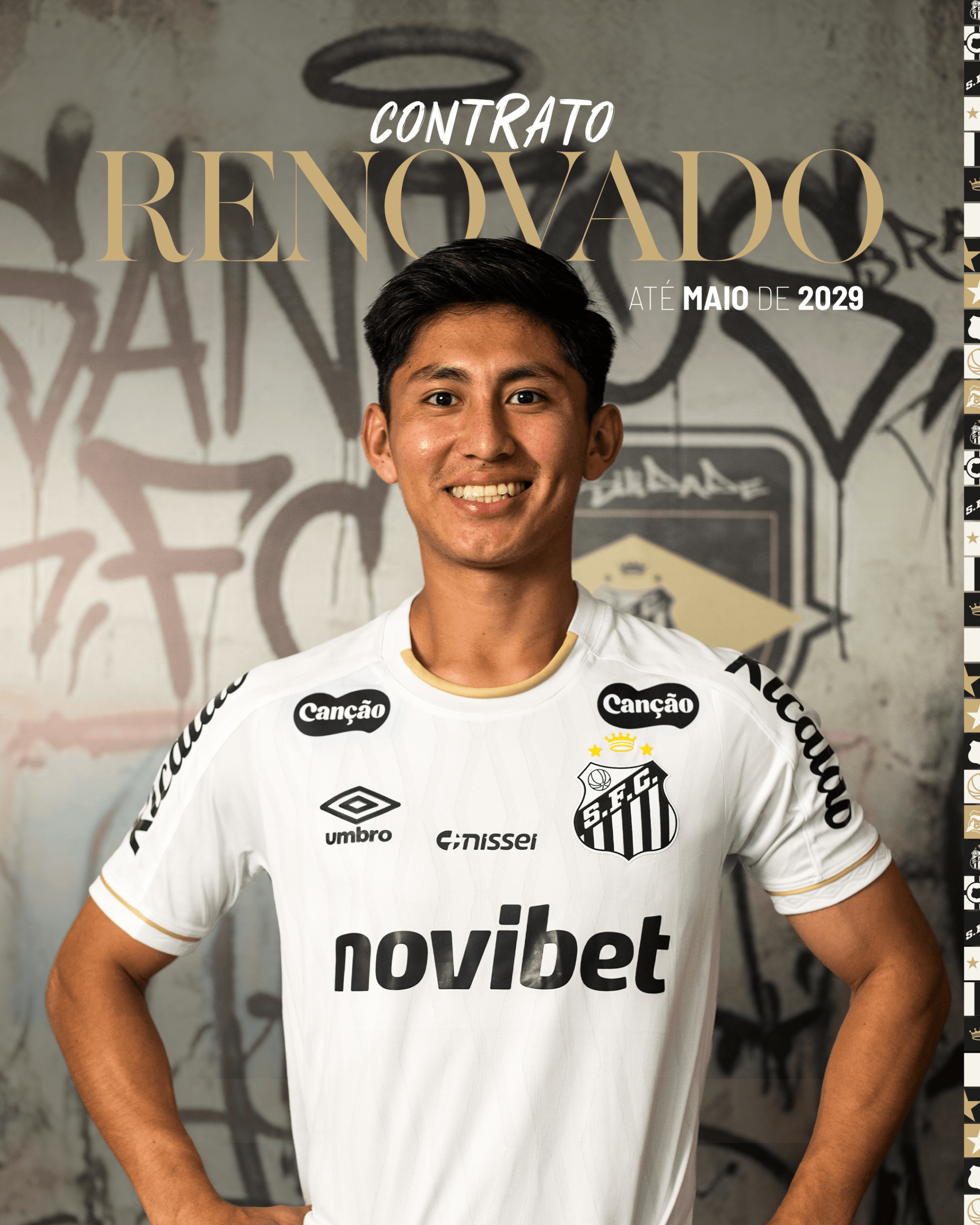 Miguelito comemora renovação de contrato com o Santos